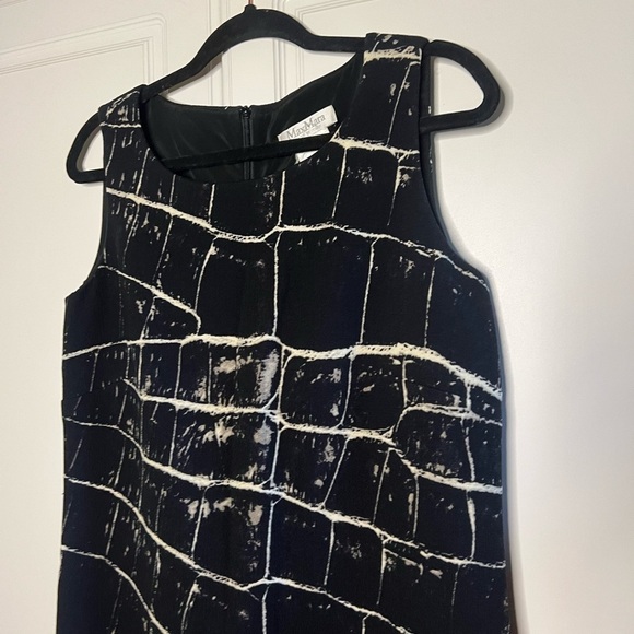 Max Mara 100%Virgin Wool Crocodile Print Shift Dress - Picture 4 of 12